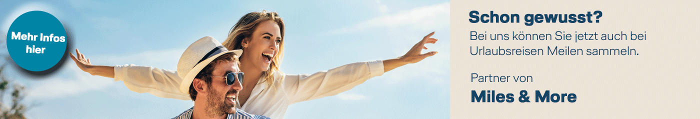 Urlaub buchen und Meilen sammeln